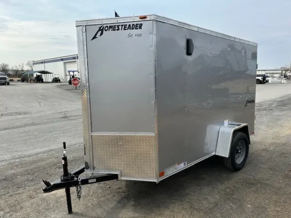2025-HOMESTEADER-5X10-ENCLOSED-CARGO-TRAILER-BARN-DOORS-3.webp Homesteader 5 x 10 Enclosed V-Nose Cargo Trailer