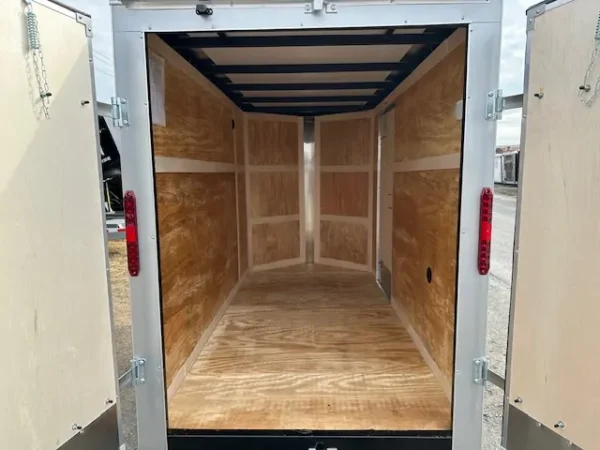 2025-HOMESTEADER-5X10-ENCLOSED-CARGO-TRAILER-BARN-DOORS-6.webp Homesteader 5 x 10 Enclosed V-Nose Cargo Trailer