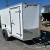 2025-HOMESTEADER-5X8-ENCLOSED-CARGO-TRAILER-BARN-DOORS-4.webp Homesteader 5 x 8 Enclosed V Nose Cargo