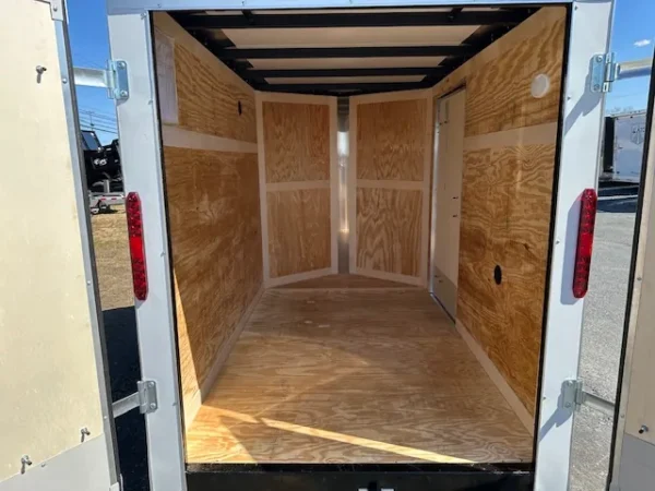2025-HOMESTEADER-5X8-ENCLOSED-CARGO-TRAILER-BARN-DOORS-6.webp Homesteader 5 x 8 Enclosed V Nose Cargo