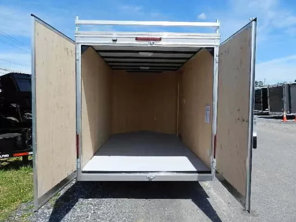 Car-Mate-7x12-Enclosed-Contractor-Trailer-Ladder-Racks-5-1.webp Car Mate 7 x 12 V-Nose Enclosed Trailer
