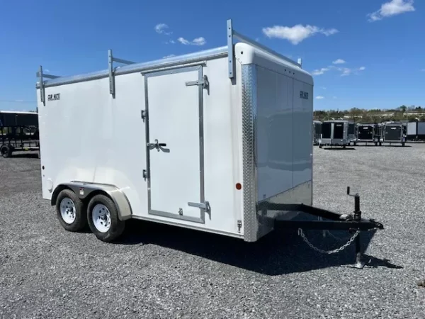 Car-Mate-7x14-Contractor-Trailer-Ladder-Racks-CM714CC-HD-4.webp Car Mate 7 x 14 Enclosed Cargo Trailer