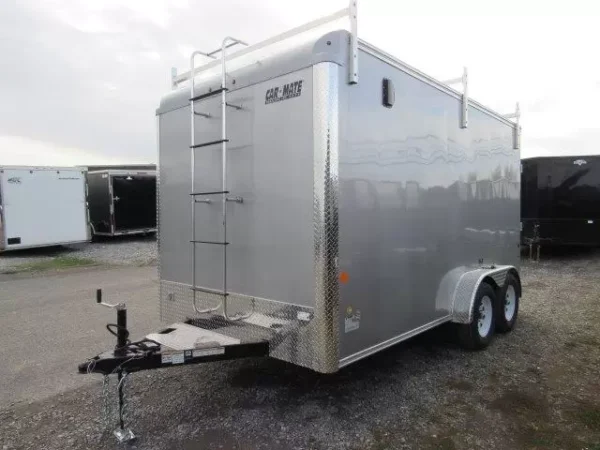 Car-Mate-7x14-Enclosed-Contractor-Trailer-Ladder-Racks-Shelving-Ramp-Door-4.webp Car Mate 7 x 14 Enclosed Contractor Trailer