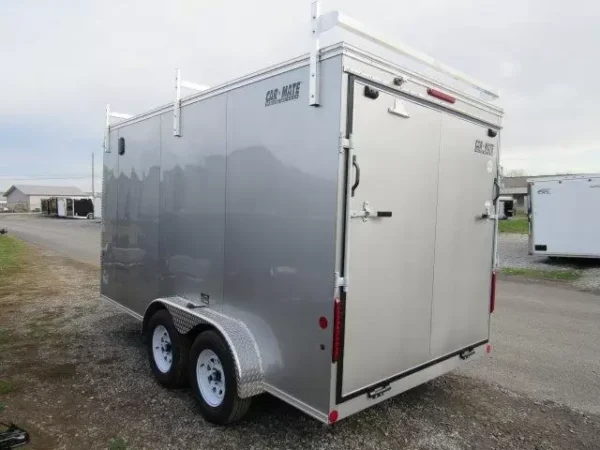 Car-Mate-7x14-Enclosed-Contractor-Trailer-Ladder-Racks-Shelving-Ramp-Door-5.webp Car Mate 7 x 14 Enclosed Contractor Trailer