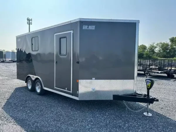 Car-Mate-8.5x16-V-Nose-Enclosed-Cargo-Trailer-Light-Package-Cabinets-AC-Unit-5.webp Car Mate 8.5 x 16 Enclosed V-Nose Cargo Trailer A/C Unit