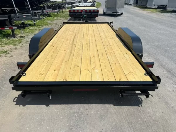 Premier-7-x-16-Open-Car-Trailer-Slide-Out-Ramps-Flat-Deck-Spare-Tire-Mount-1.webp Premier 7 x 16 Open Wood Deck Car Trailer