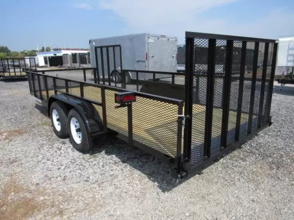 Premier-7x18-Landscape-Utility-Trailer-Mesh-Sides-Side-ATV-Gate-4.webp Premier 7 x 18 Landscape Utility Trailer